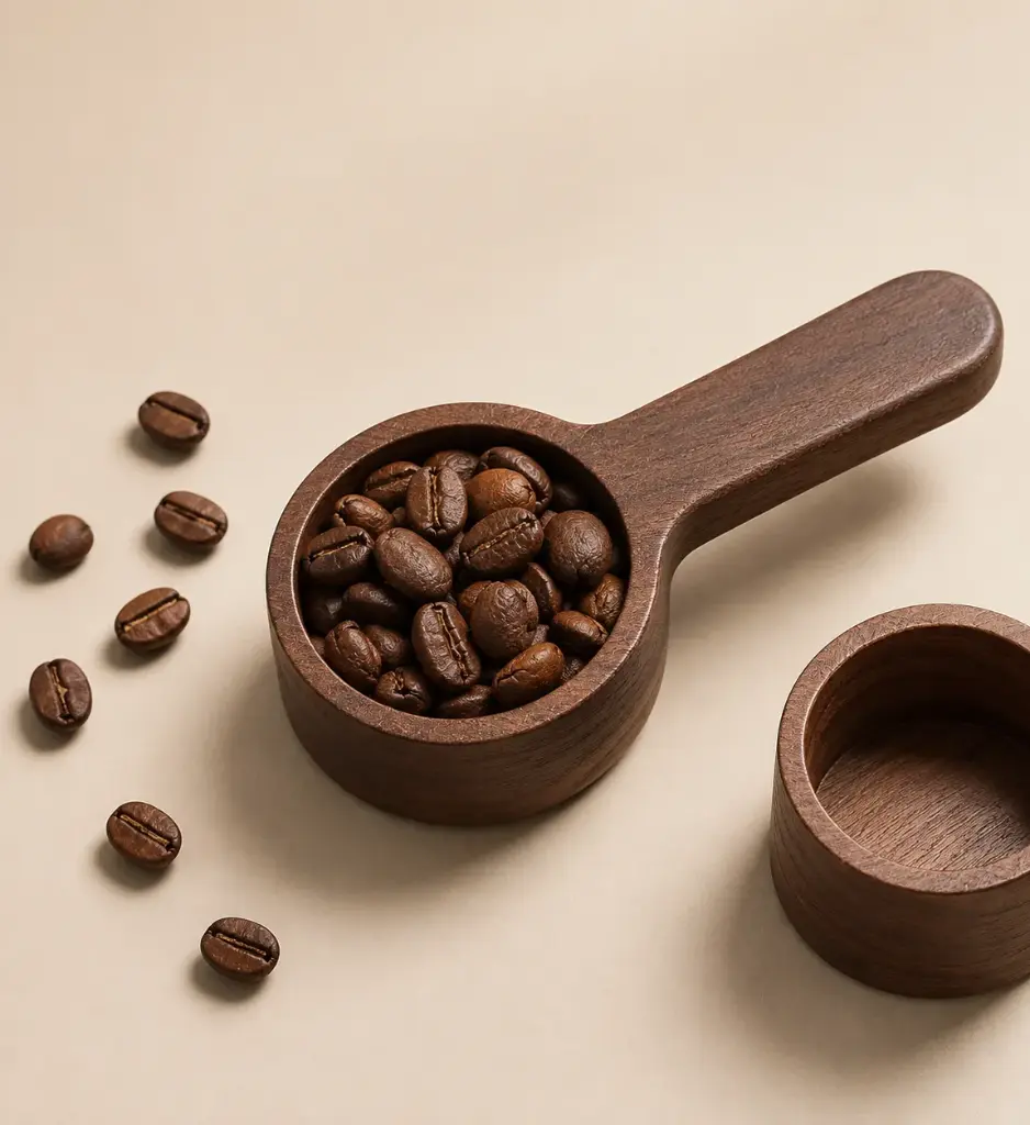 Coffee beans spoon